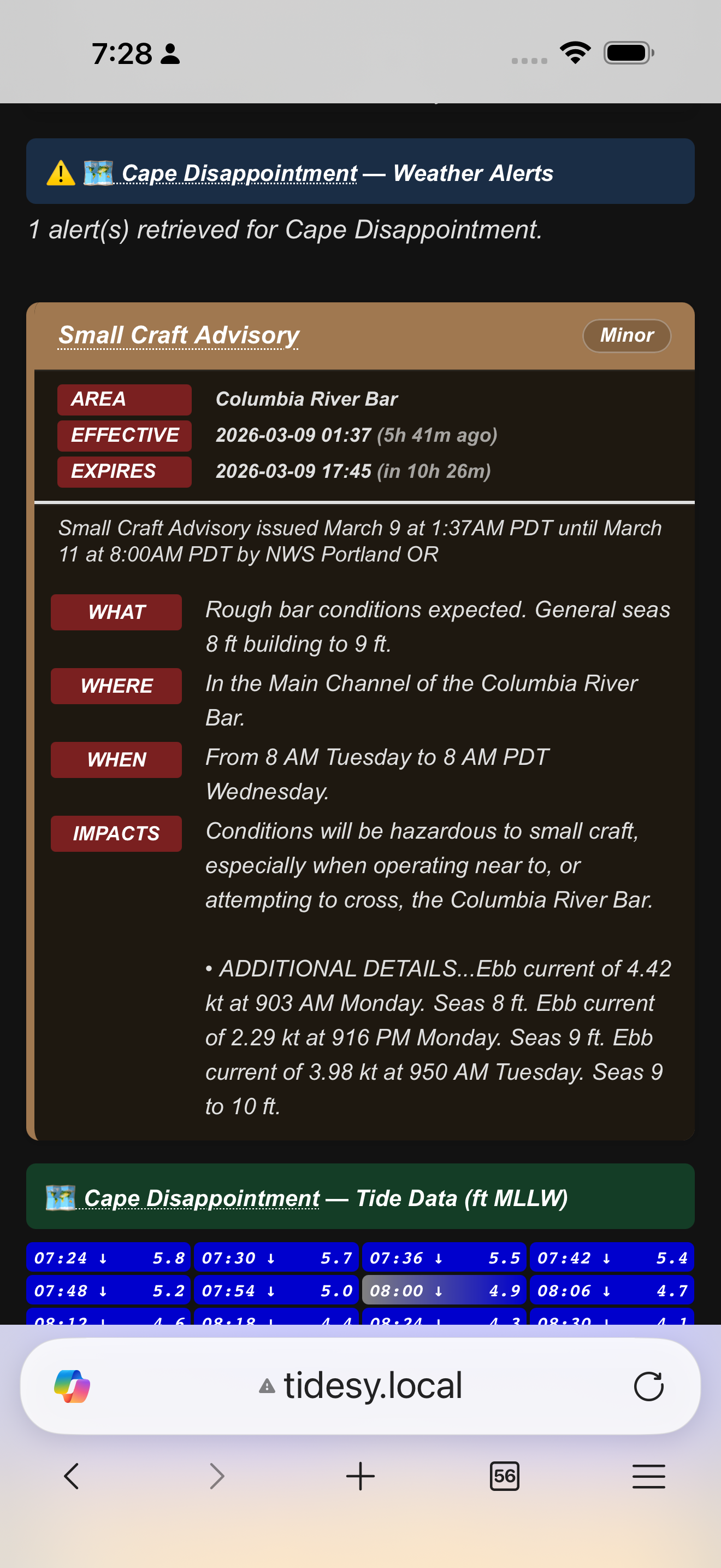 Dark mode alert view on mobile