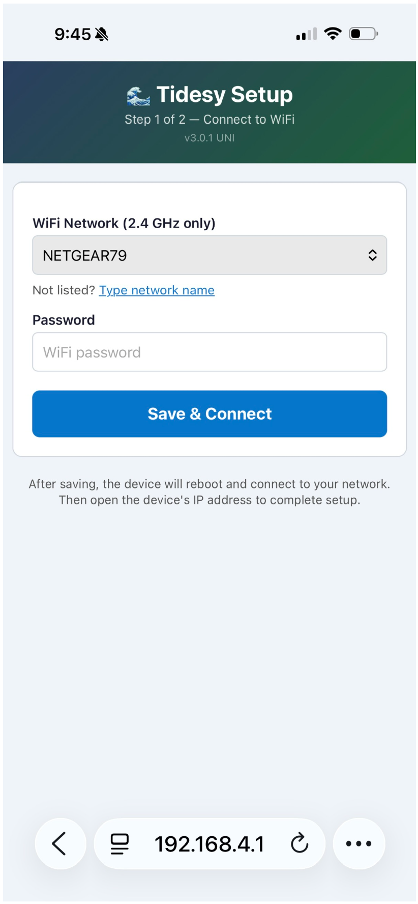 WiFi-only setup wizard on phone
